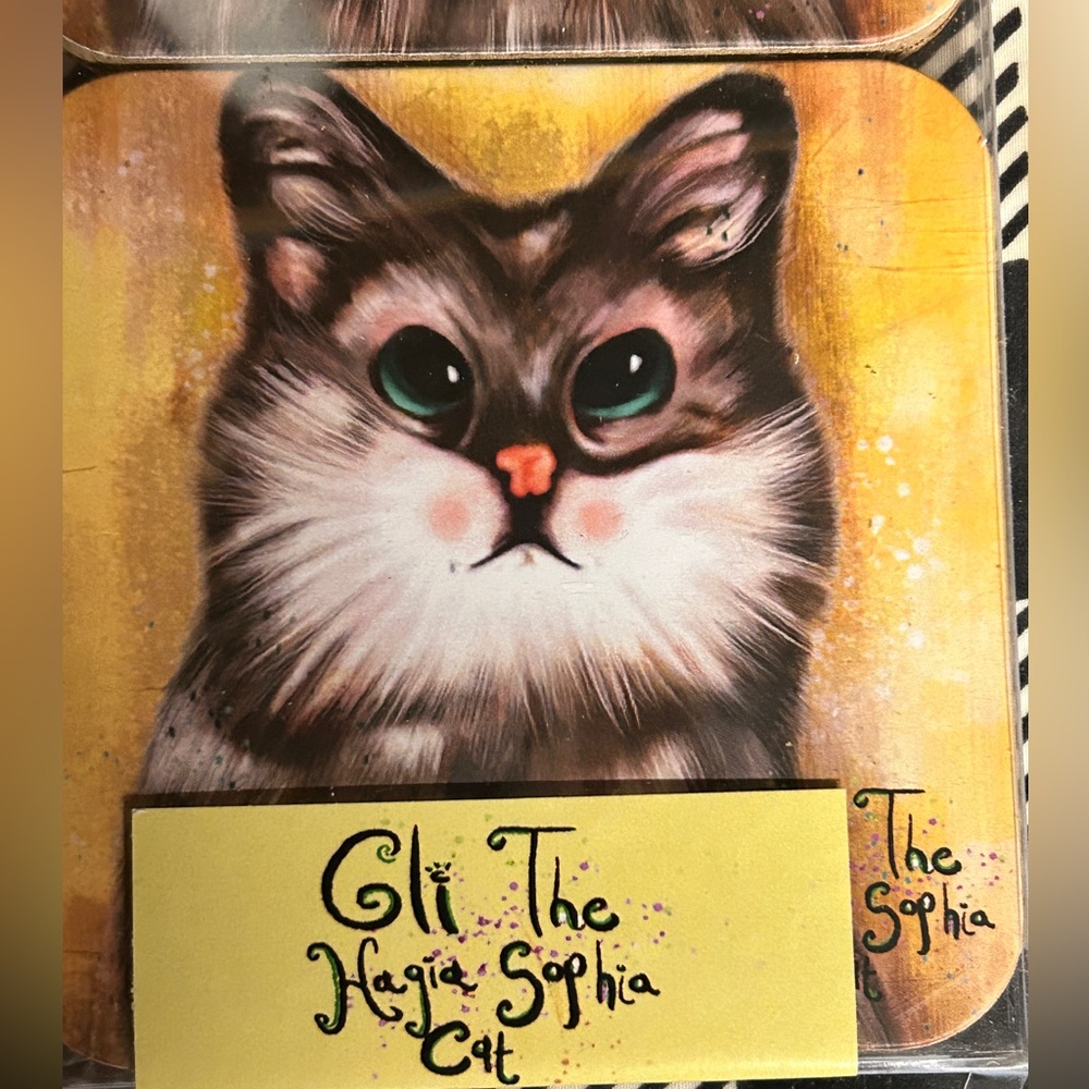 Gli the Cat Coasters set of 6